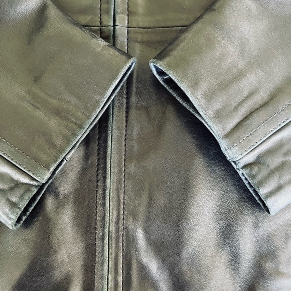 Vintage Nine West Black Leather Jacket M Petite - Picture 5 of 11